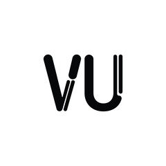 VU monogram logo design letter text name symbol monochrome logotype alphabet character simple logo
