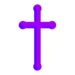 Purple 3D Holy Christian Cross in Different Styles | Christian Cross in Purple Color | Christian Faith, Catholic Religion Symbol