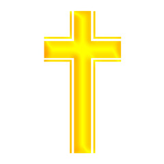 Gold 3D Holy Christian Cross in Different Styles | Christian Cross in Gold Color | Christian Faith, Catholic Religion Symbol