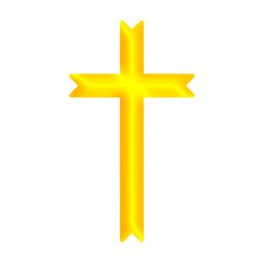 Gold 3D Holy Christian Cross in Different Styles | Christian Cross in Gold Color | Christian Faith, Catholic Religion Symbol