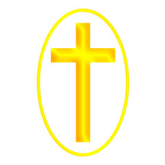 Gold 3D Holy Christian Cross in Different Styles | Christian Cross in Gold Color | Christian Faith, Catholic Religion Symbol