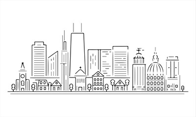 Obraz premium abstract city skyline vector art