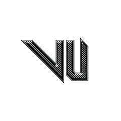 VU monogram logo design letter text name symbol monochrome logotype alphabet character simple logo