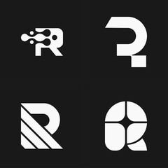 Set of initial letter R logo design. Simple, Modern and Creative logo design.