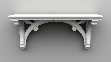 Elegant White Gothic Shelf: A Decorative Wall-Mounted Console