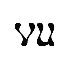 VU monogram logo design letter text name symbol monochrome logotype alphabet character simple logo
