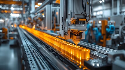 A production line in a factory Producing Plastic