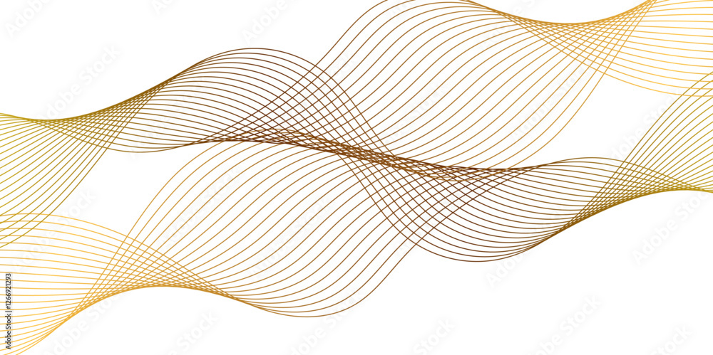 Aufkleber abstract white and gold wavy lines and geometric design and modern grid background. abstract wave li