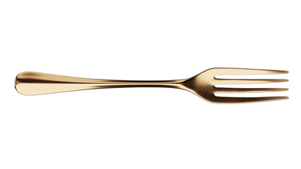 Gold Dinner Fork isolated on white