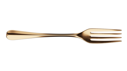 Gold Dinner Fork isolated on white
