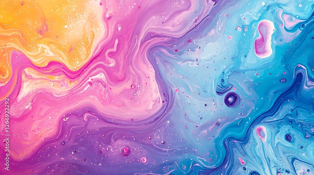 Poster abstract colorful paint swirls, fluid art, background texture, design element