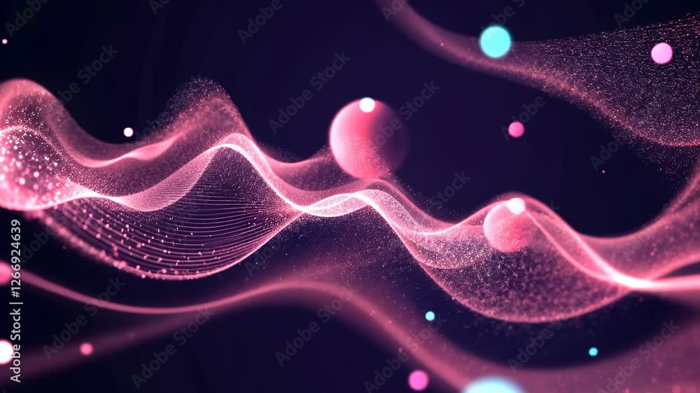 Aufkleber a vibrant and dynamic display of pink and purple swirls, with red and blue dots scattered throughout