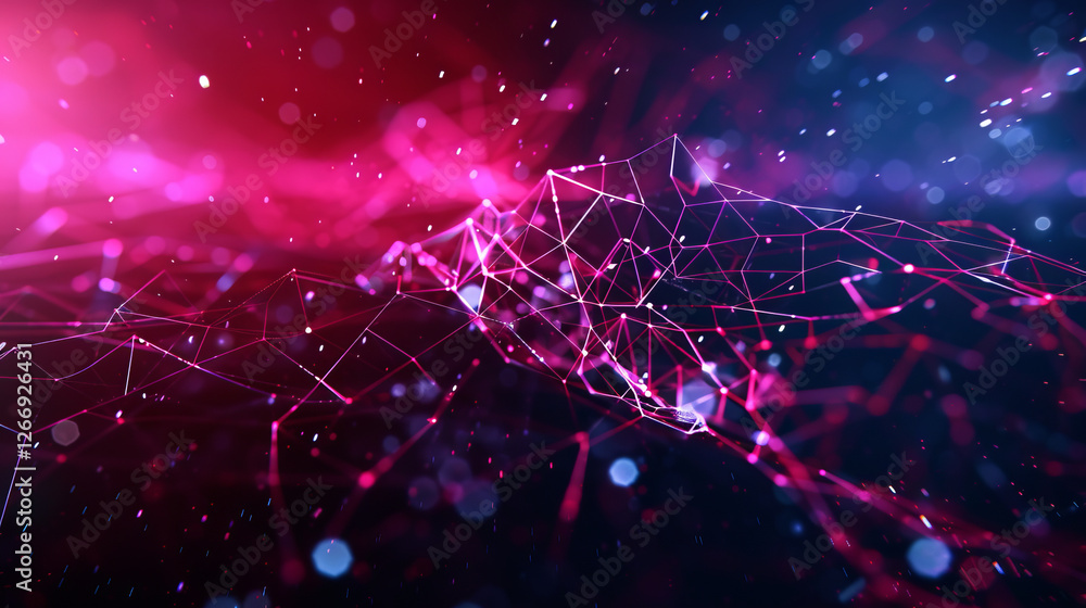 Aufkleber abstract network connection: a mesmerizing digital art piece showcasing a complex network of interco
