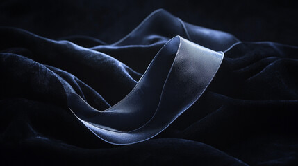 Obraz premium Fabric and ribbon elegantly arranged on dark surface creating a serene atmosphere