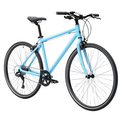 Obraz premium sleek blue bicycle with minimalist design, featuring thin tires and lightweight frame, perfect for urban commuting and leisure rides