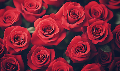 Obraz premium red roses background-generative ai