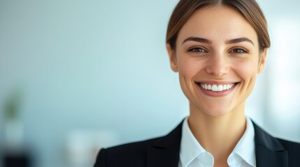 Joyful Woman Radiating Happiness with a Bright Smile in a Natural Setting Capturing the Essence of Pure Joy and Positivity