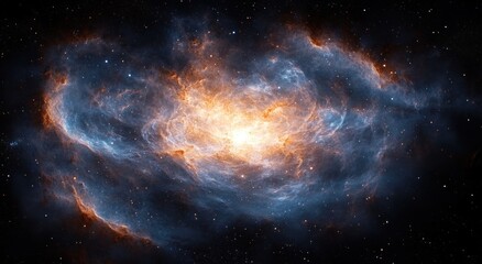 Obraz premium Cosmic Nebula and Stars in the Galaxy Vibrant Space Scene