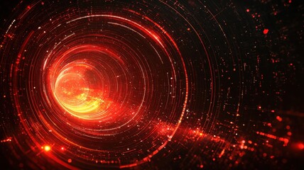 Obraz premium Abstract Red Swirling Light Patterns in Dark Background Space