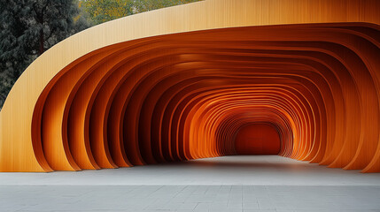 Obraz premium wooden arch architecture design building