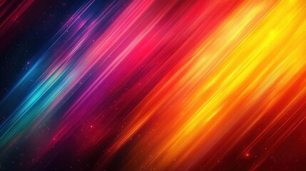 Vibrant Abstract Rainbow Background with Dynamic Lines and Colorful Sparkles