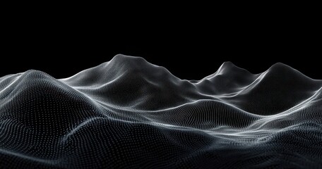 Abstract Surreal Wave Pattern Landscape with Dramatic Lighting and Textures