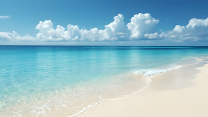 Fototapeta premium Tropical Waters – A smooth transition from deep teal to crystal-clear aqua, representing tropical beaches.