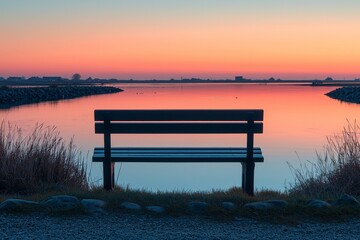 lonely bench overlooking