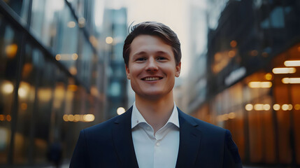 Confident Young Businessman in Urban Setting