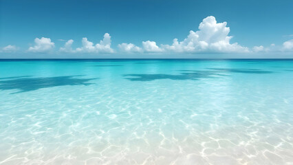 Obraz premium Tropical Waters – A smooth transition from deep teal to crystal-clear aqua, representing tropical beaches.