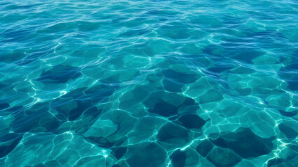 Obraz premium Tropical Waters – A smooth transition from deep teal to crystal-clear aqua, representing tropical beaches.