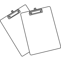 Modern Clipboard outline Illustration. Minimalist Design for Office, Business, and Education Themes