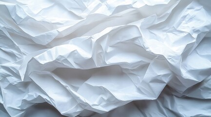 Obraz premium Textured Crumpled White Paper Background Abstract Art with Intricate Patterns and Minimalistic Aesthetic