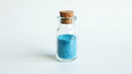 Sparkling Blue Sand in a Tiny Glass Vial