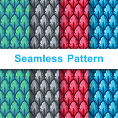 Seamless Pattern Collection: Four Vibrant Color Variations of Abstract Geometric Design