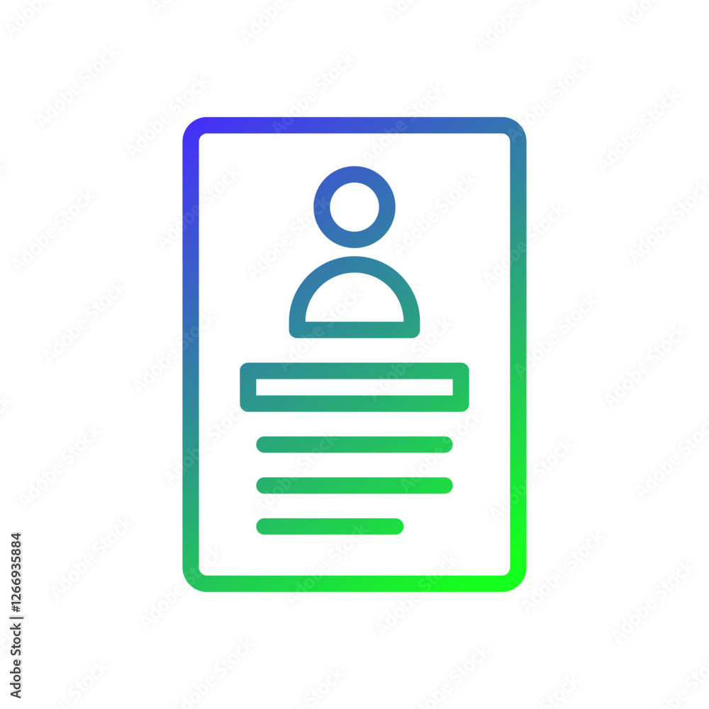 Poster gradient identity card symbol with contact info
