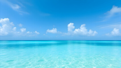 Obraz premium Tropical Waters – A smooth transition from deep teal to crystal-clear aqua, representing tropical beaches.