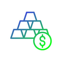 Illustrative Gold Bars with Dollar Sign Graphic