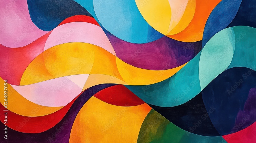 Poster bright abstract ai generated art with vibrant colors modern digital design dynamic shapes fluid moti