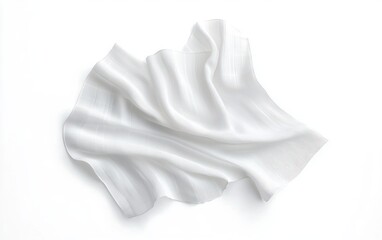 Twisted White Silk Scarf Mockup Top View Elegant Accessory Foulard Textile