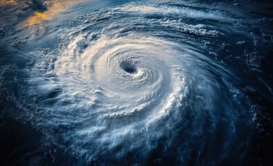 Hurricane Aerial View Storm Patterns Weather Cyclone Typhoon Ocean Sky Disaster