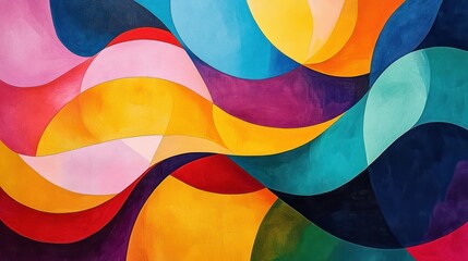 Bright Abstract AI Generated Art with Vibrant Colors Modern Digital Design Dynamic Shapes Fluid Motion