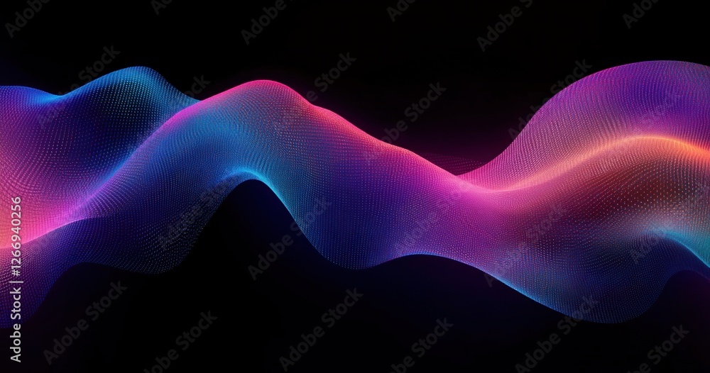 Aufkleber abstract wave pattern fluid dynamics neon gradient background digital technology illustration