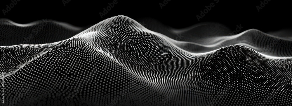 Poster abstract digital wave pattern background fluid dots minimalism contrast