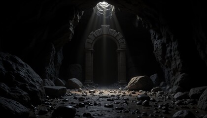 Empty Tomb for Easter: Stock photo for religious blogs, websites, church bulletins, educational resources