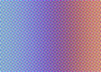Rainbow Halftone Pattern: Vibrant, colorful halftone pattern with a smooth gradient transition from...