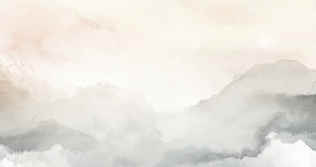 Fototapeta premium Abstract watercolor art background template. khaki beige and brown watercolor backdrop empty space for text, banner, presentation or product display graphic design