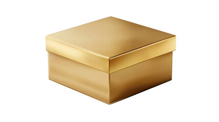 gold gift box isolated on white background