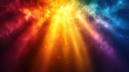 Naklejka premium Cosmic Rainbow: A Celestial Symphony of Light and Color