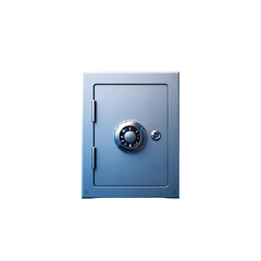 A high-detail 3D-rendered safe vault icon with a heavy metallic door, an embossed combination
